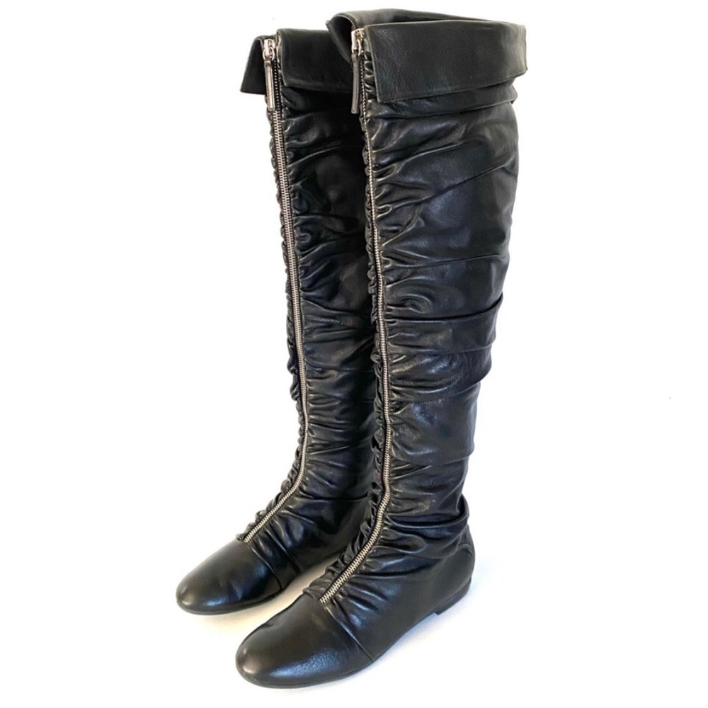 Giuseppe Zanotti Genuine Leather OTK Ruched Front Zipper Closure Boots - Picture 11 of 16